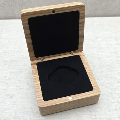 Wooden Challenge Coin Display Box Lacquered Ash Gift Case with Custom Insert