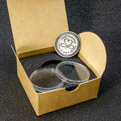 Personalized Steel Wedding Anniversary Coin — 11th Anniversary Steel Gift
