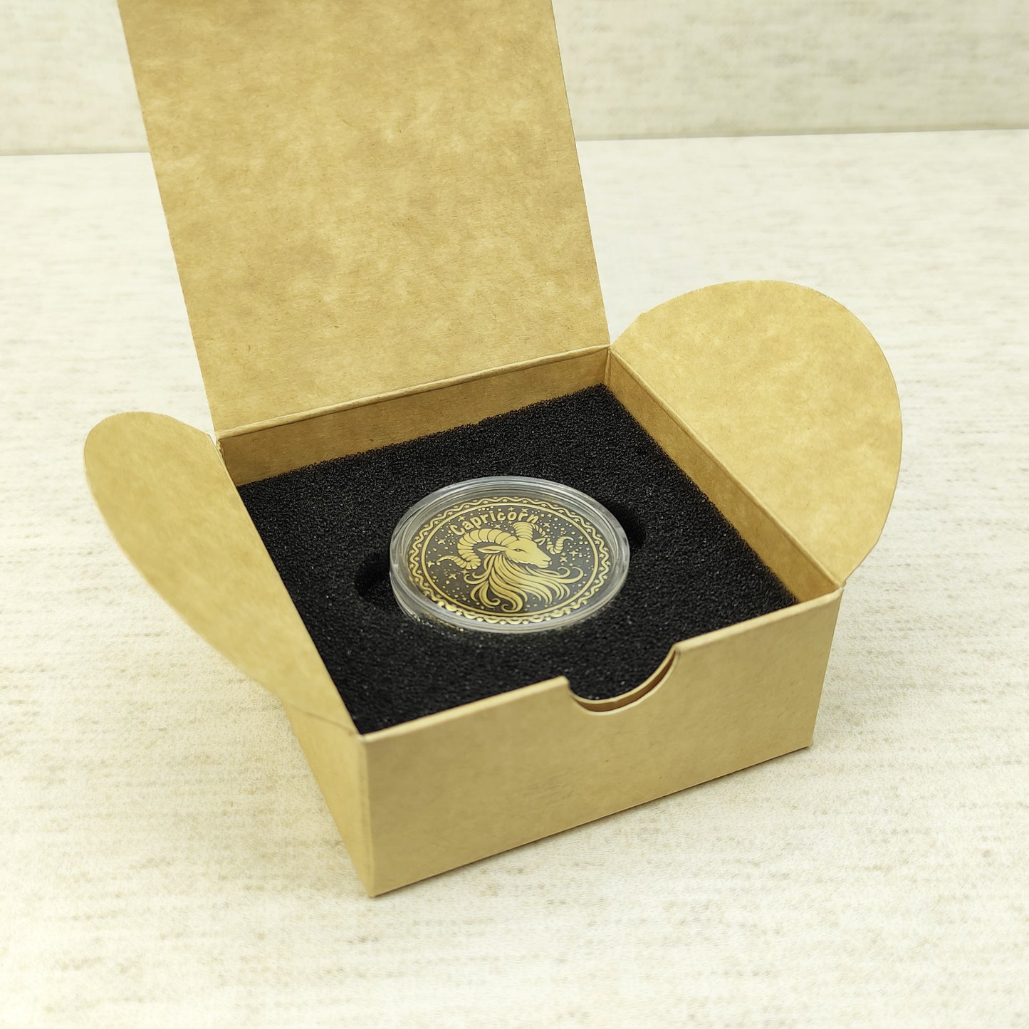 Brass Capricorn Zodiac Coin – Personalized Engraved Astrological Gift