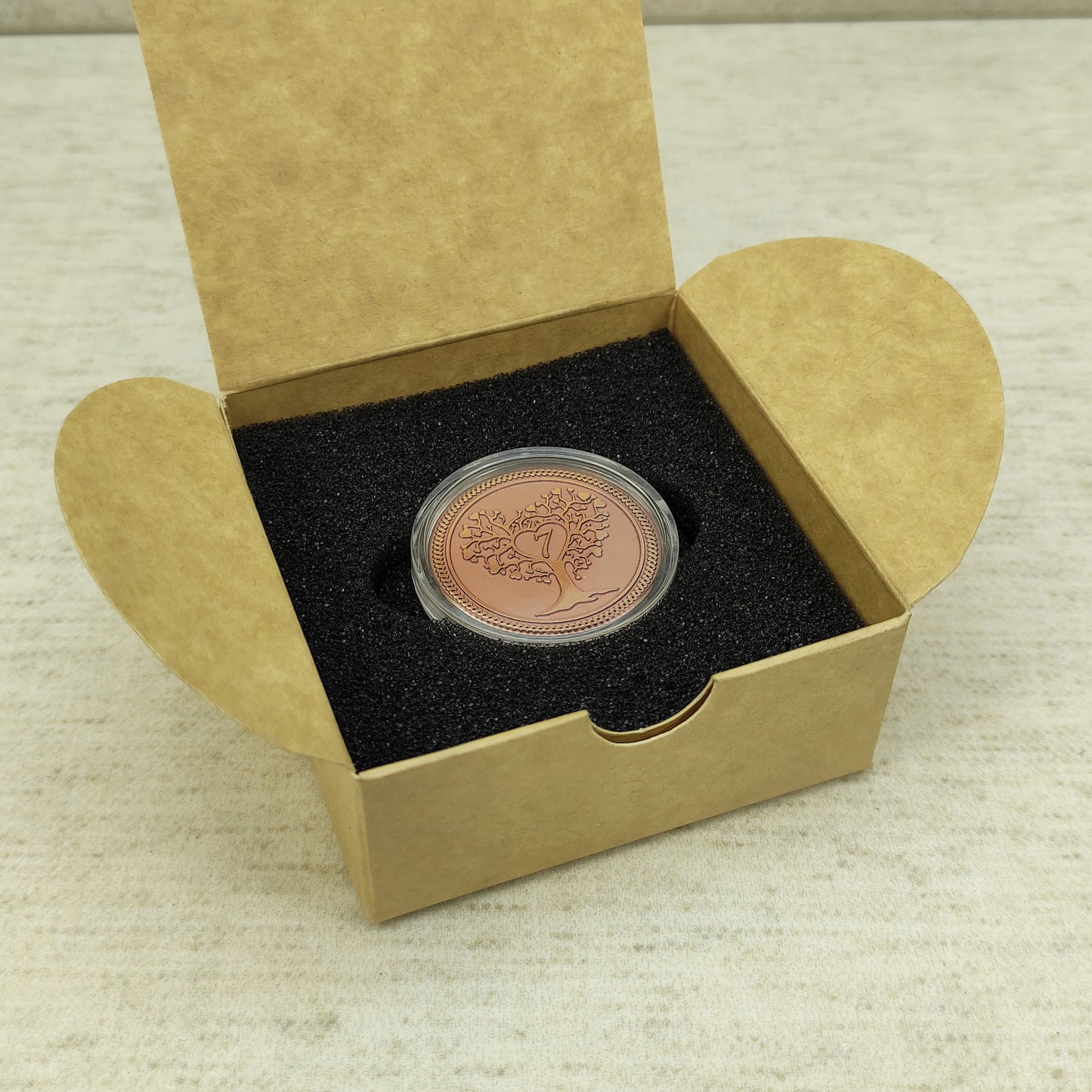 Personalized Copper Anniversary Coin for 7th, 9th, 22nd & 32nd Copper Wedding Anniversary — Custom Engraved Gift