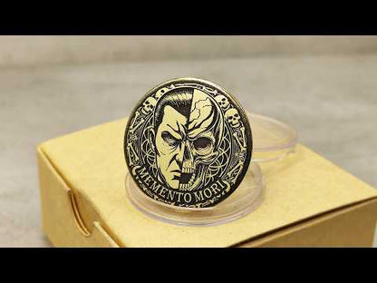 Brass Memento Mori Coin with Deep Engraving – Dual "Life and Death" Design + Personalization