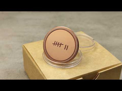 Copper "Tally Mark" 7th Anniversary Coin with Personalization – Copper Wedding Gift