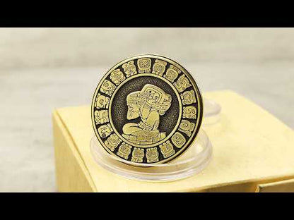 Personalized Brass Coin Mayan Calendar Tzolkin Haab – Custom Engraved Gift