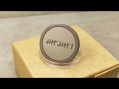 Personalized Steel Coin "Tally Mark" – Unique 11th Steel Anniversary Gift for Couple