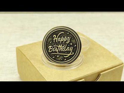 Brass Happy Birthday Coin with Personalization – Premium Gift Coin