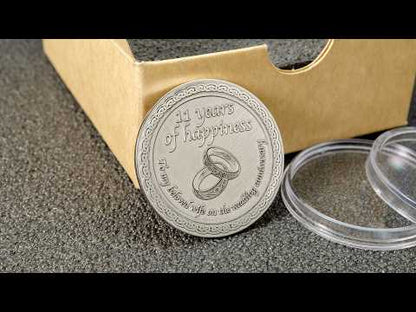 Personalized Steel Anniversary Coin for Wife — 11th Wedding Anniversary Gift